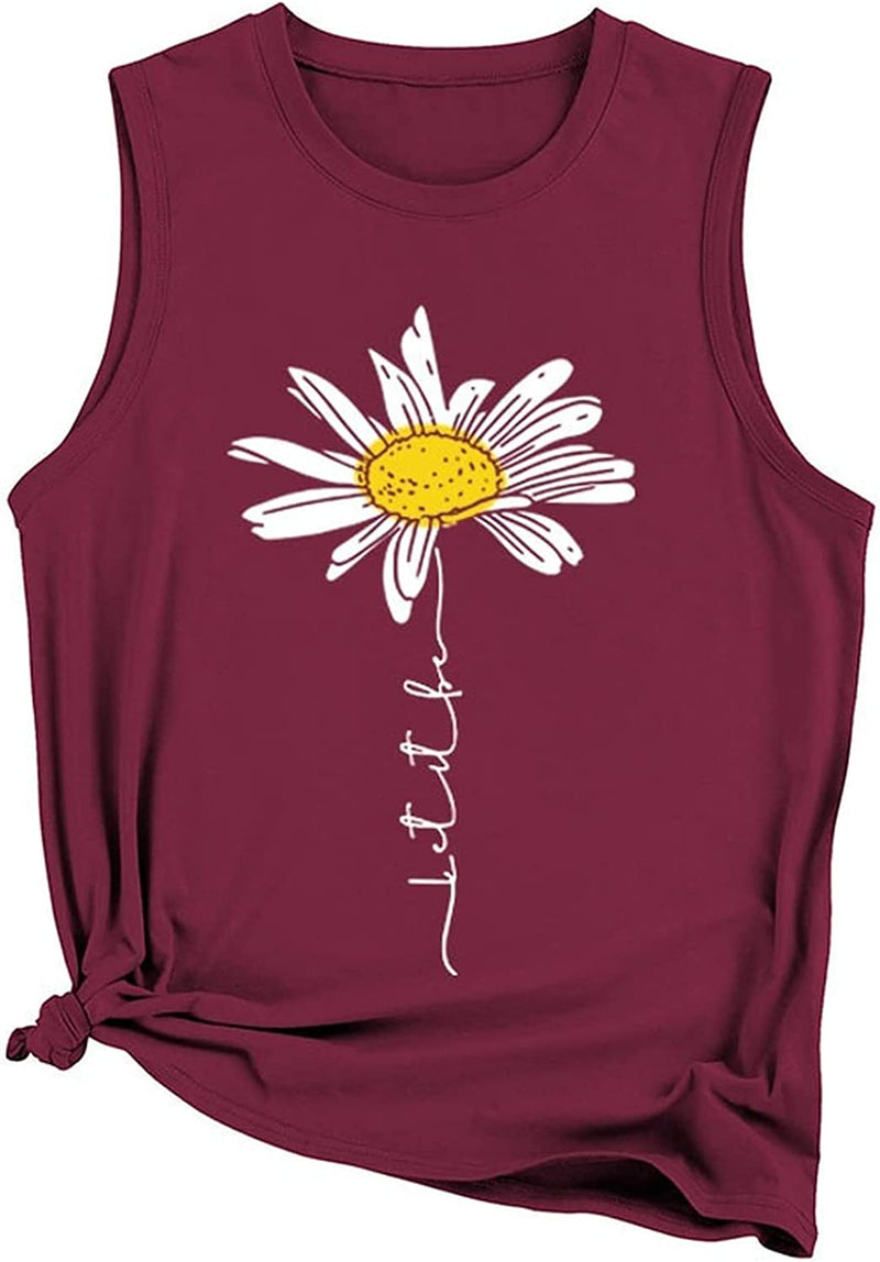 Let It Be Daisy Tank Damen Daisy Vintage Grafik Shirt