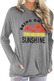 Women Bring On The Sunshine Long Sleeve Blouse with Pockets