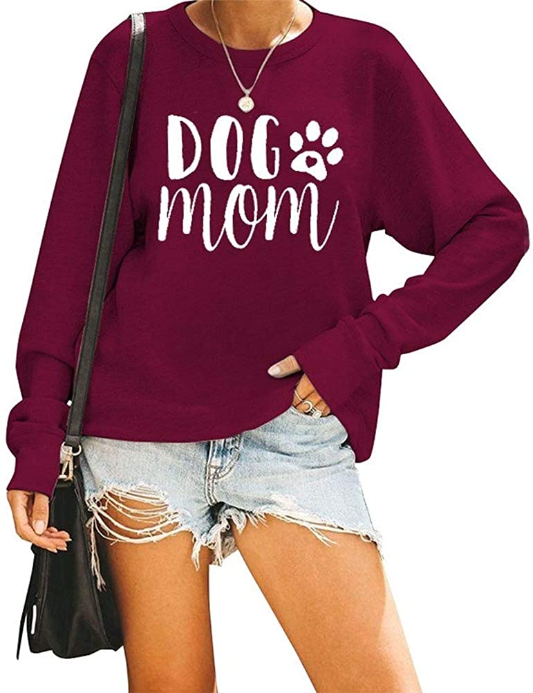 Sweat-shirt à manches longues pour femmes, chien maman, chemisier