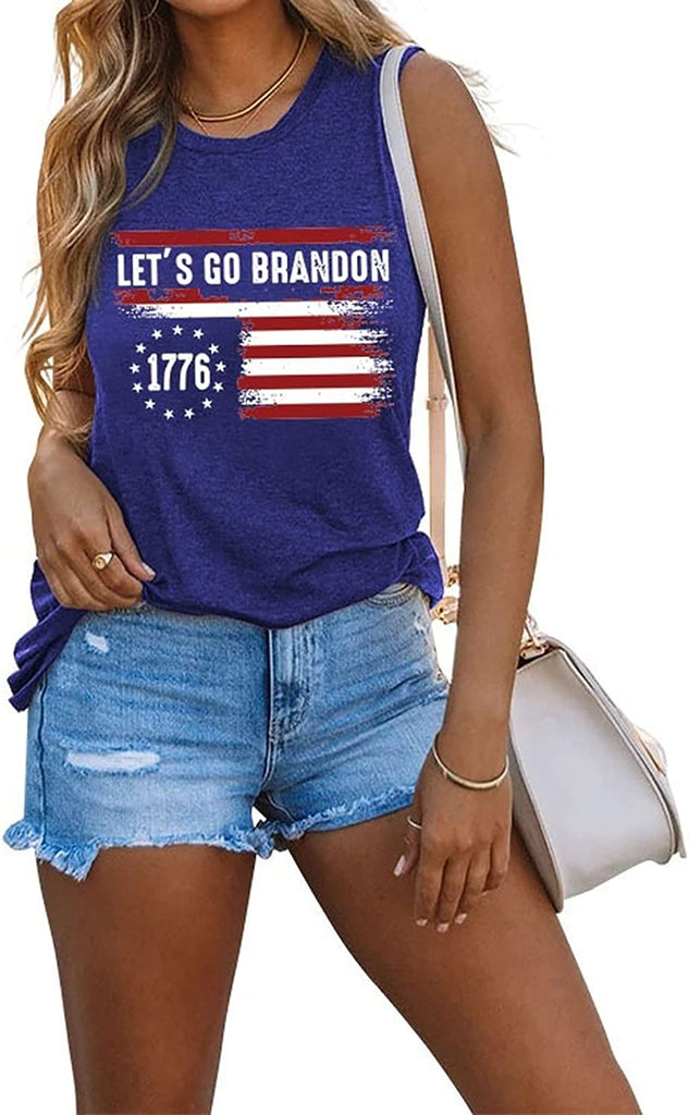 Women Let's Go Brandon Tank Tops Republican Gifts Tees Shirt