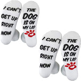 Unisex I CAN'T GET UP RIGHT NOW THE DOG/CAT IS ON MY LAP Socks