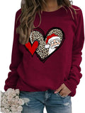 Sweat-shirt à carreaux Buffalo pour femmes, motif cœur d'amour, père noël, graphique de noël
