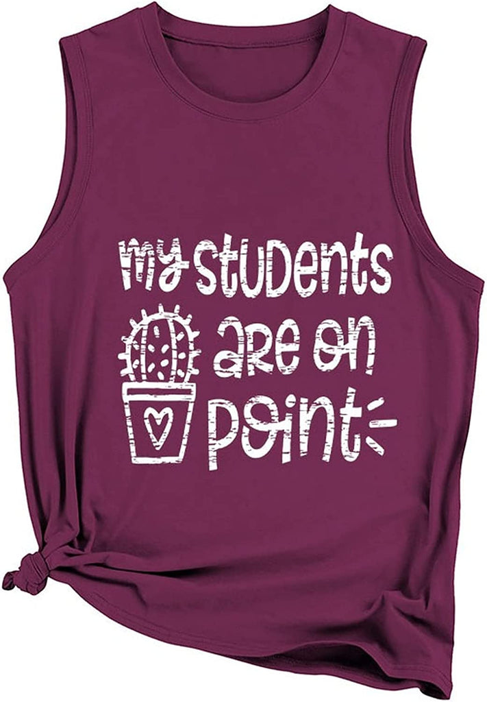 Funny Teacher Tank Women Mes élèves sont sur le point Graphic Tees