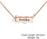 Colliers de barre de nom personnalisés pour filles, collier en tube carré en acier inoxydable, pendentif 4 côtés, lettres personnalisées pour femmes, petite amie, maman