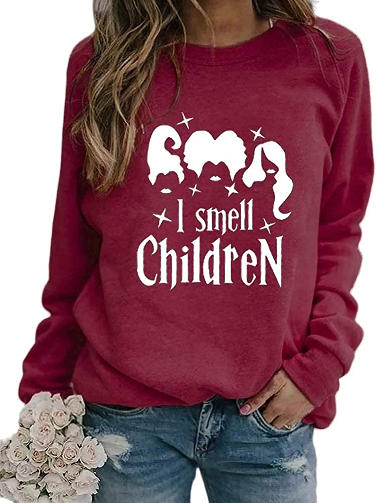 Women Long Sleeve I Smell Children Sweatshirt Hocus Pocus Shirt