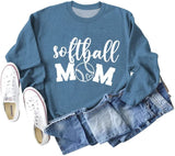 Women Softball Mom Sweatshirt Long Sleeve Shirt
