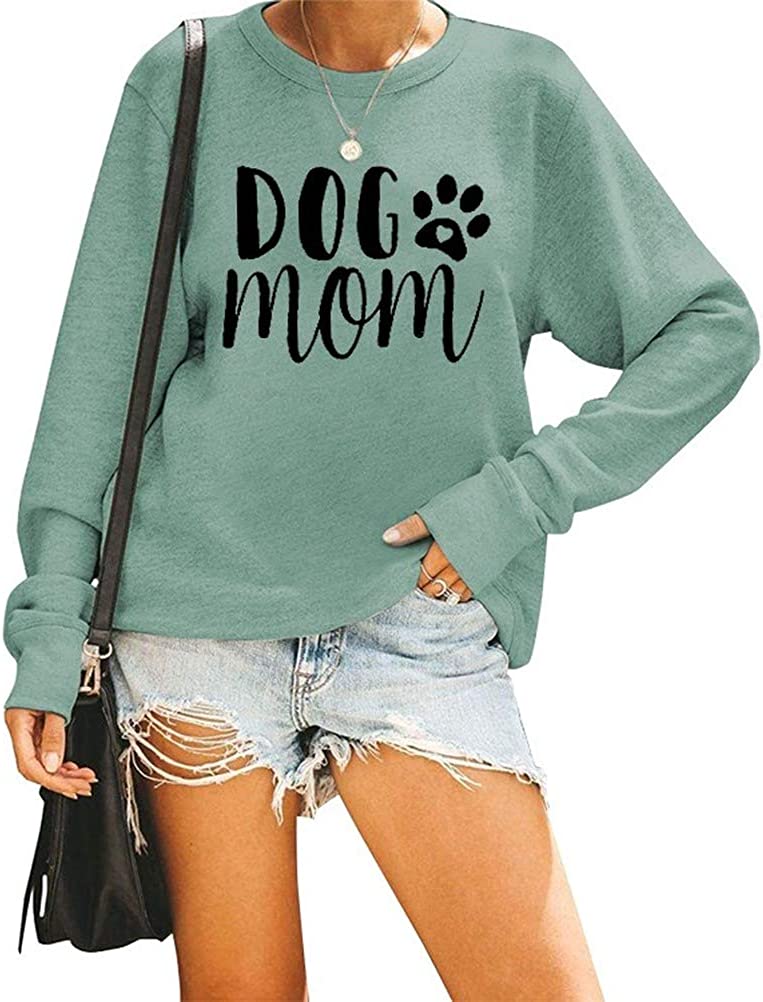 Sweat-shirt à manches longues pour femmes, chien maman, chemisier