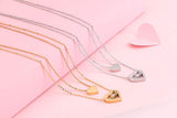 Collier avec pendentif en forme de cœur d'amour pour femme, en acier inoxydable plaqué or, incrustation de zircone cubique 5A, collier de maman personnalisé avec nom d'enfant