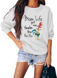 Women Long Sleeve Mom Life Got Me Feeling Like HEI HEI Sweatshirt