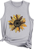 Débardeur tournesol pour femmes, t-shirt d'été décontracté sans manches