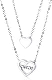 Collier avec pendentif en forme de cœur d'amour pour femme, en acier inoxydable plaqué or, incrustation de zircone cubique 5A, collier de maman personnalisé avec nom d'enfant