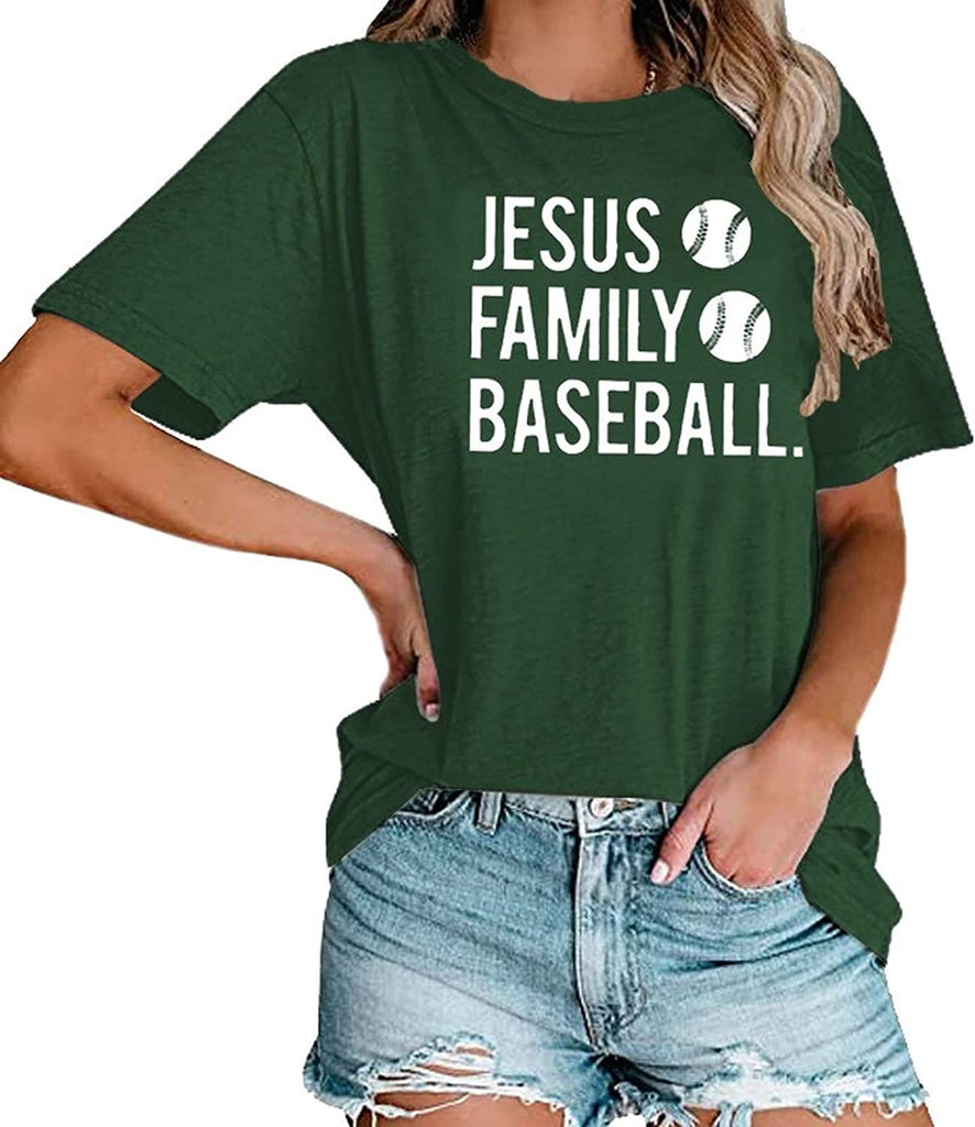 Women Jesus Family Baseball Graphic T-Shirt