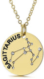 Collier pendentif Constellation plaqué or, horoscope, signe du zodiaque, breloques, pièces de monnaie réglables