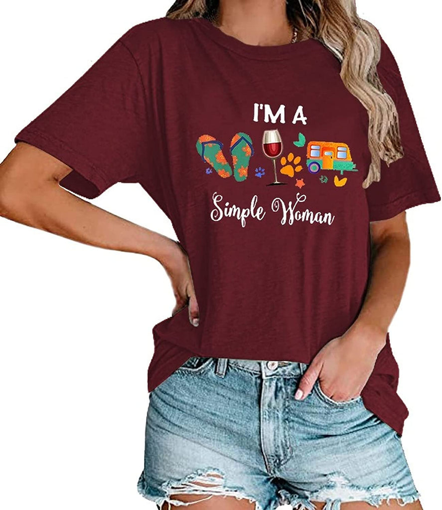 Women I'm A Simple Woman T-Shirt Campers Life Shirt