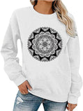 Women Long Sleeve Mandala Sweatshirt Bohemian Shirt