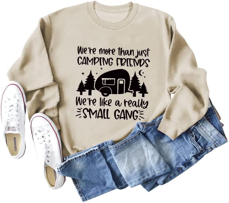 Women Camping Sweatshirt Camp Lovers Gift Long Sleeve Shirt