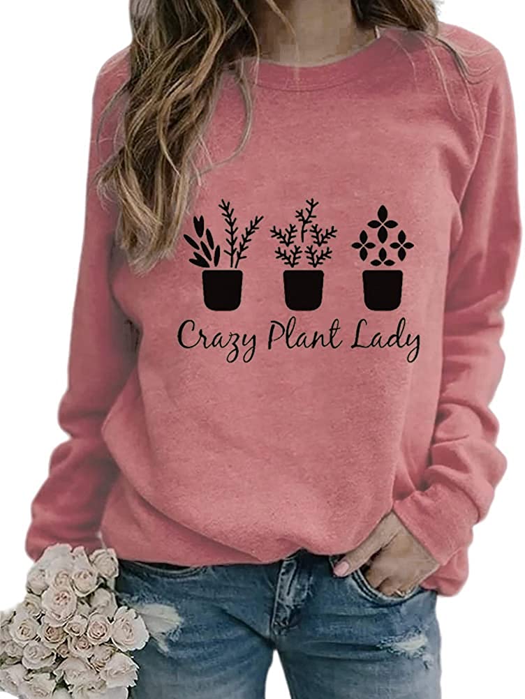 Women Crazy Plant Lady Graphic T-Shirt