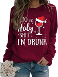 Sweat-shirt de Noël pour femme, Ho Ho Holy Shit, je suis ivre