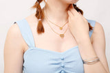 Collier avec pendentif en forme de cœur d'amour pour femme, en acier inoxydable plaqué or, incrustation de zircone cubique 5A, collier de maman personnalisé avec nom d'enfant