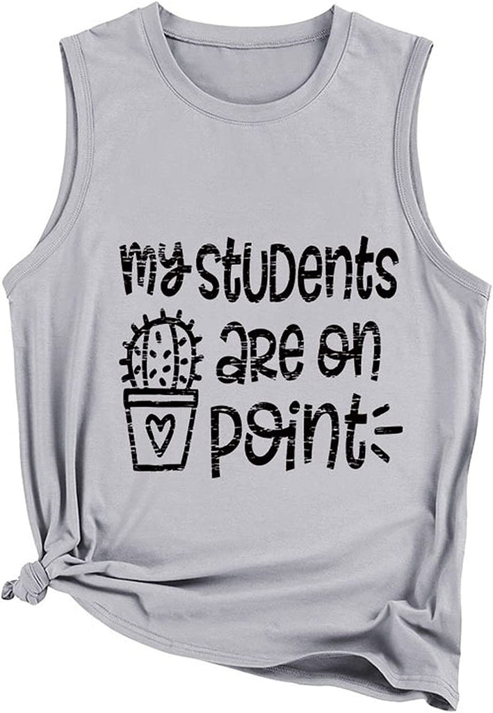 Funny Teacher Tank Women Mes élèves sont sur le point Graphic Tees