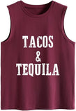 Débardeur Tacos et Tequila pour femme, chemise à boire graphique
