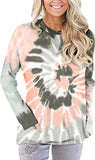 Women Fashion Long Sleeve Tie Dye Blouse with Pockets