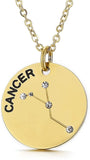 Collier pendentif Constellation plaqué or, horoscope, signe du zodiaque, breloques, pièces de monnaie réglables