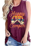 Débardeur Happy Camper pour femmes, t-shirt de Camping