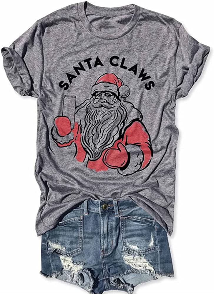 Sweat-shirt à manches longues pour femmes, mignon, père noël, sweat-shirt de noël