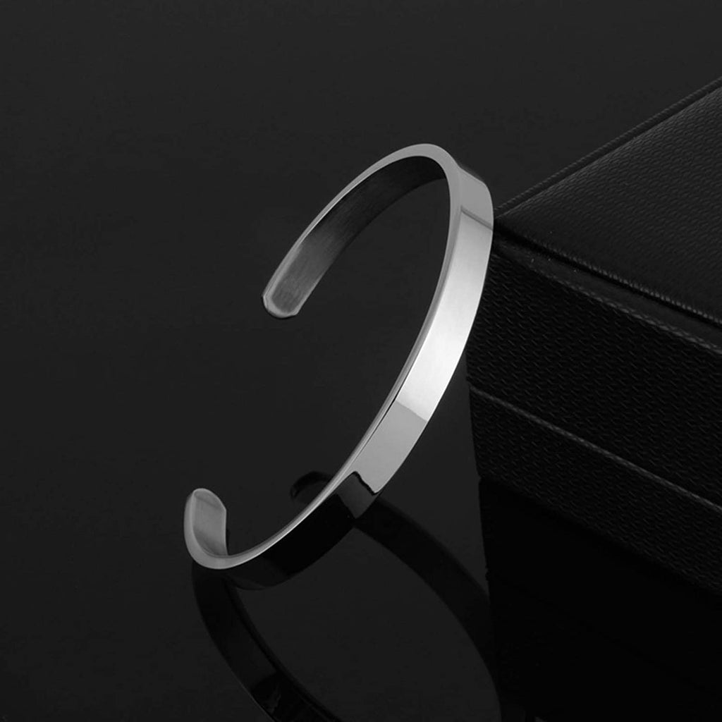 Bracelets à manchette ouverte pour femmes, bijoux de bras d'amitié en acier inoxydable, gravure personnalisée du nom et de la Date pour maman et fille, 6mm