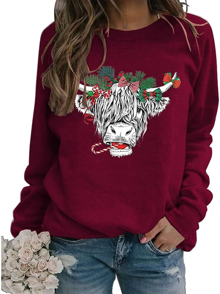 Sweat-shirt de vache mignon pour femmes, chemise d'amant de vache