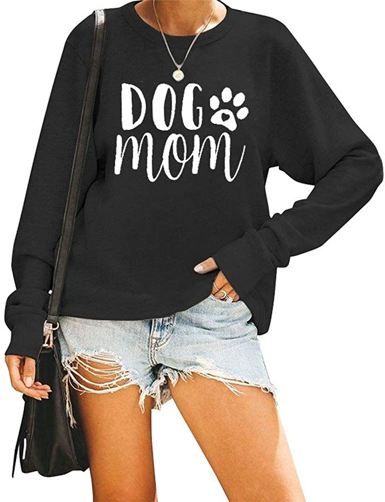 Sweat-shirt à manches longues pour femmes, chien maman, chemisier