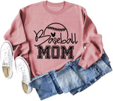 Women Baseball Mom Sweatshirt Sports Mom Gift Long Sleeve Shirt