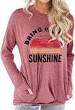 Women Bring On The Sunshine Long Sleeve Blouse with Pockets