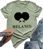 Women Melanin Graphic T-Shirt Afro Woman T-Shirt