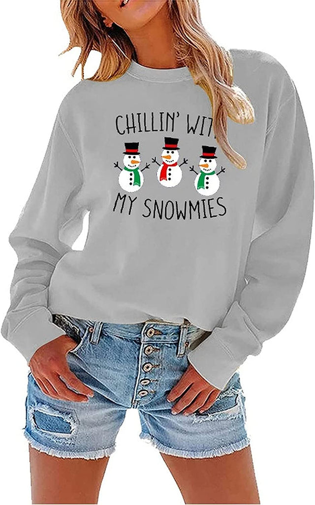 Les femmes se détendent ? with My Snowmies Sweatshirt Chemise bonhomme de neige à manches longues
