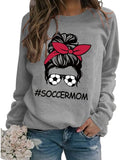 Sweat-shirt graphique de football pour femmes, chemise de Soccermom