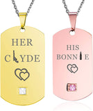 NEHZUS Halskette mit Anhänger aus Edelstahl für Herren und Damen, Schmuck, Geschenk für Paare, personalisiertes Namensketten-Set für Sie und Ihn