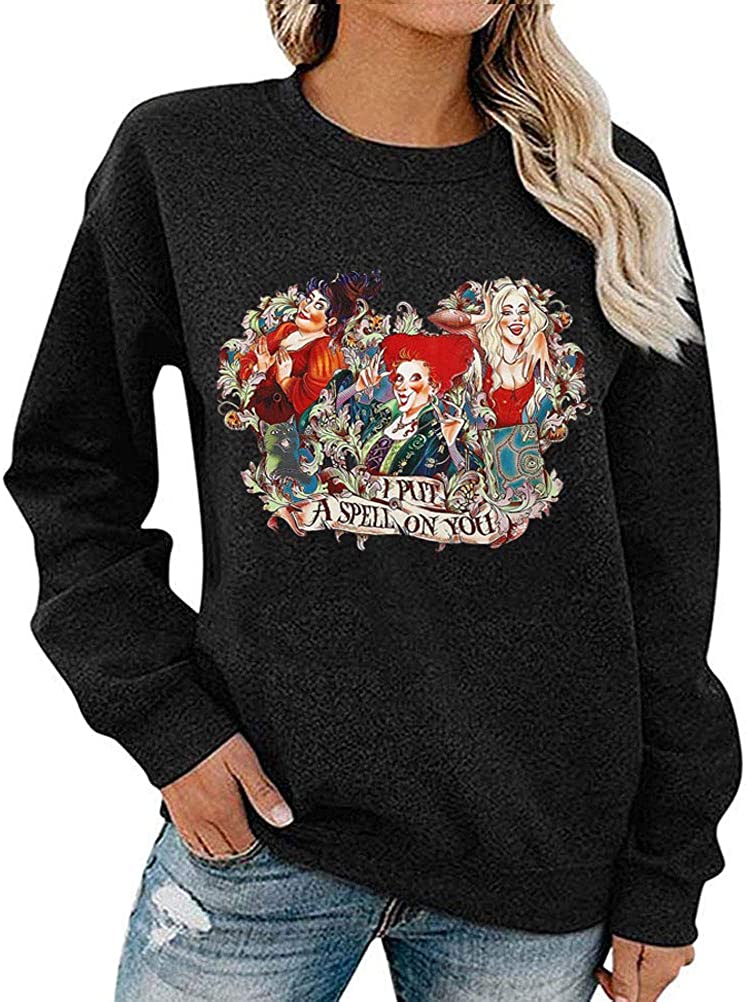 Sweat-shirt à manches longues pour femmes, je t'ai mis un sort, chemise Hocus Pocus