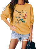 Women Long Sleeve Mom Life Got Me Feeling Like HEI HEI Sweatshirt