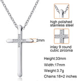 Womens Cross Necklace 18K Rose Gold Silver Filled, Long Large Skinny Cross Necklaces Simple, Ideas for Her Mom Daughter Sister Wife