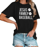 Women Jesus Family Baseball Graphic T-Shirt