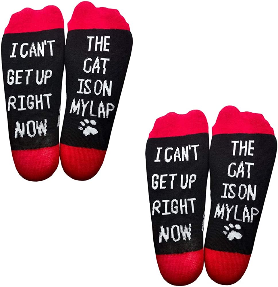 Unisex I CAN'T GET UP RIGHT NOW THE DOG/CAT IS ON MY LAP Socks