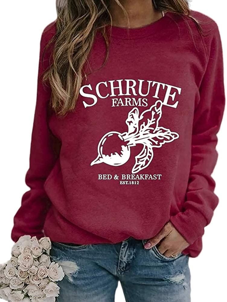 Langärmliges Schrute Farms-Sweatshirt für Damen