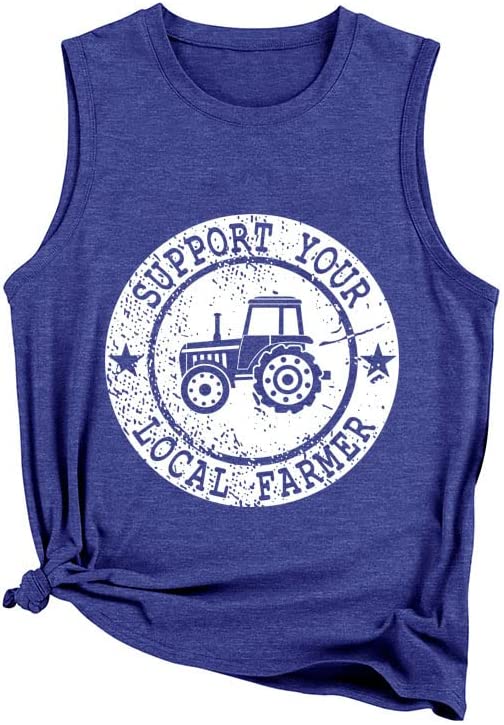 Women Support Your Local Farmer Tank Funny Farm Shirt