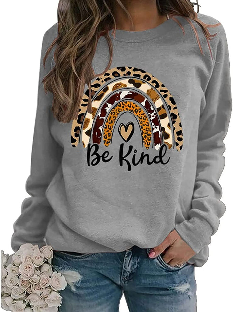 Be Kind Rainbow Sweat-shirt à manches longues pour femme