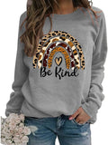 Be Kind Rainbow Sweat-shirt à manches longues pour femme