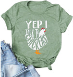 Women Yep I Talk to Chickens T-Shirt Cute Chicken Buffs Tee Gift