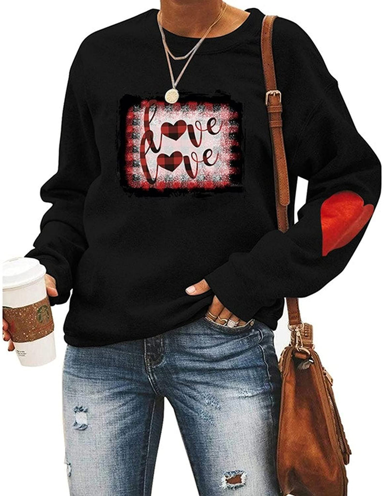 Buffalo Plaid Valentines Shirt Women Love Sweatshirt