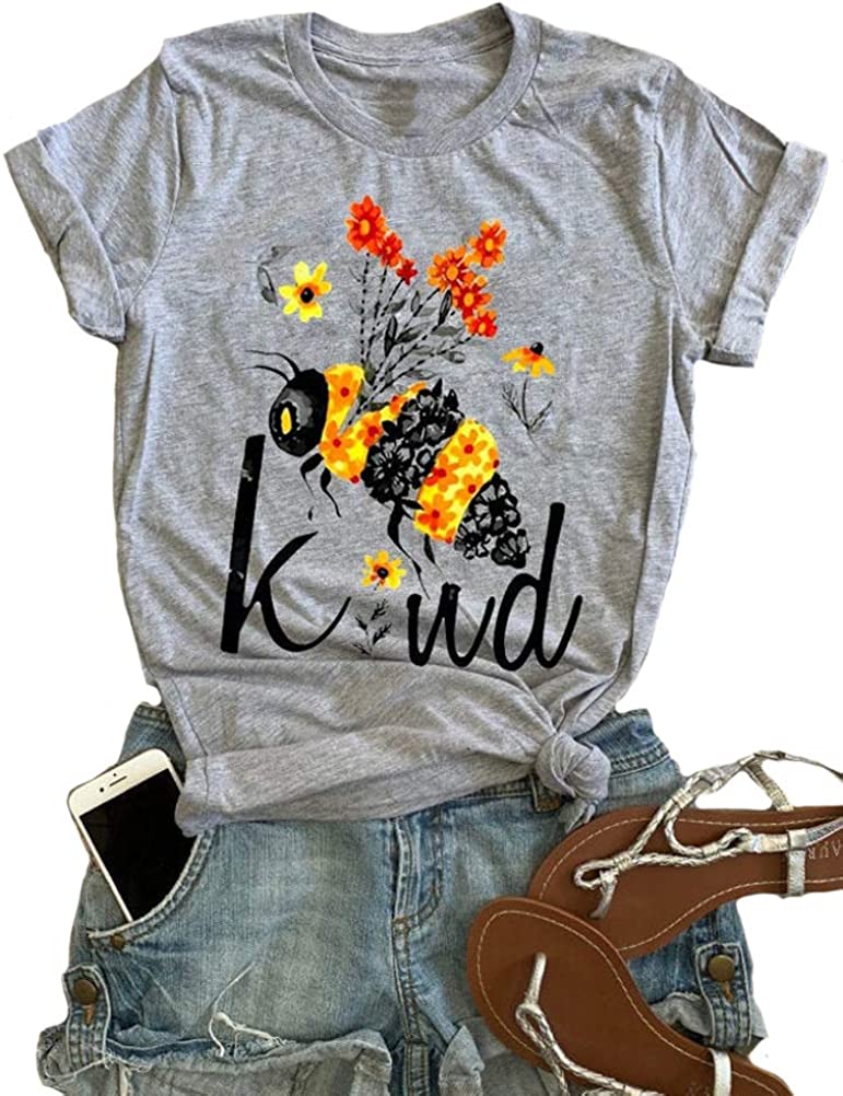 Women Bee Kind T-Shirt Graphic Shirt